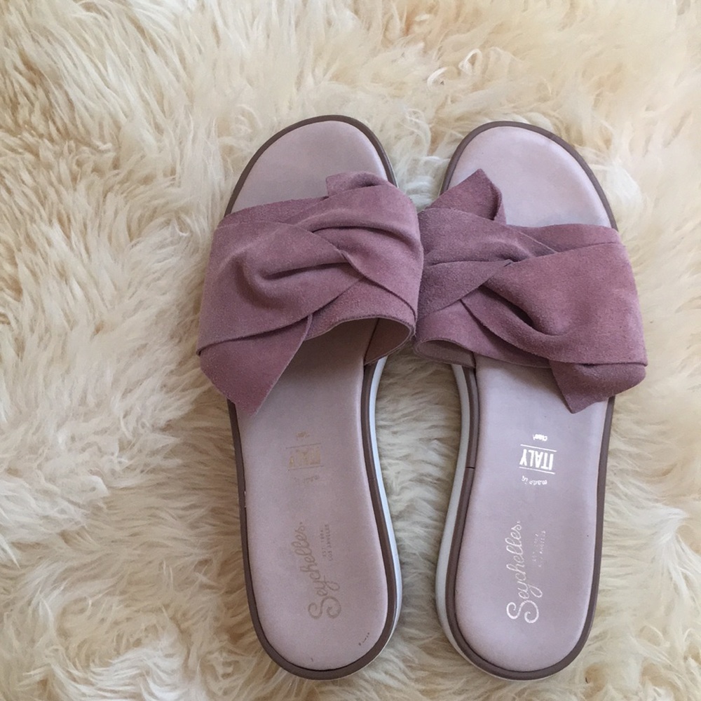Seychelles suede slides, pink, Size 7.5